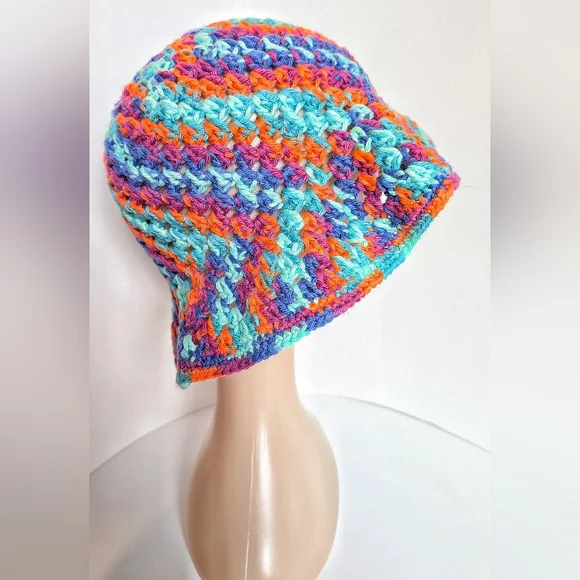 NEW, Crochet sunny bucket hat, 100% cotton, handmade - Picture 5 of 6